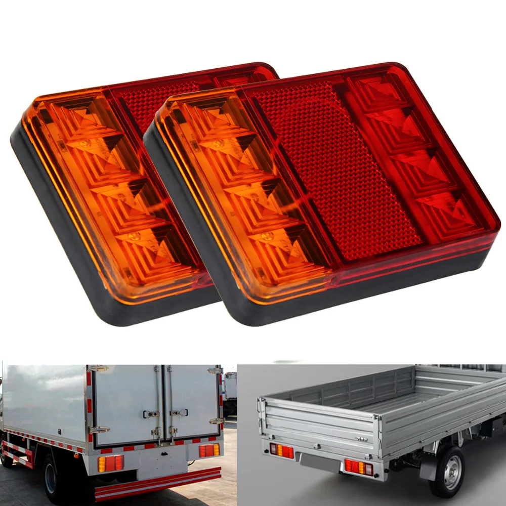 

2x 12V Waterproof Durable Car Truck LED Rear Tail Light Warning Lights Rear Lamp for Trailer Caravans UTE Campers ATV Boats
