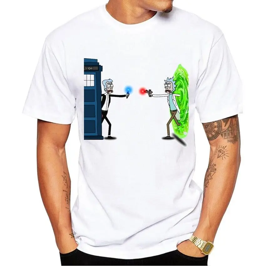 Rick in Time and Space Men T Shirt New Fashion Doctor Who Printed T-shirt | Мужская одежда