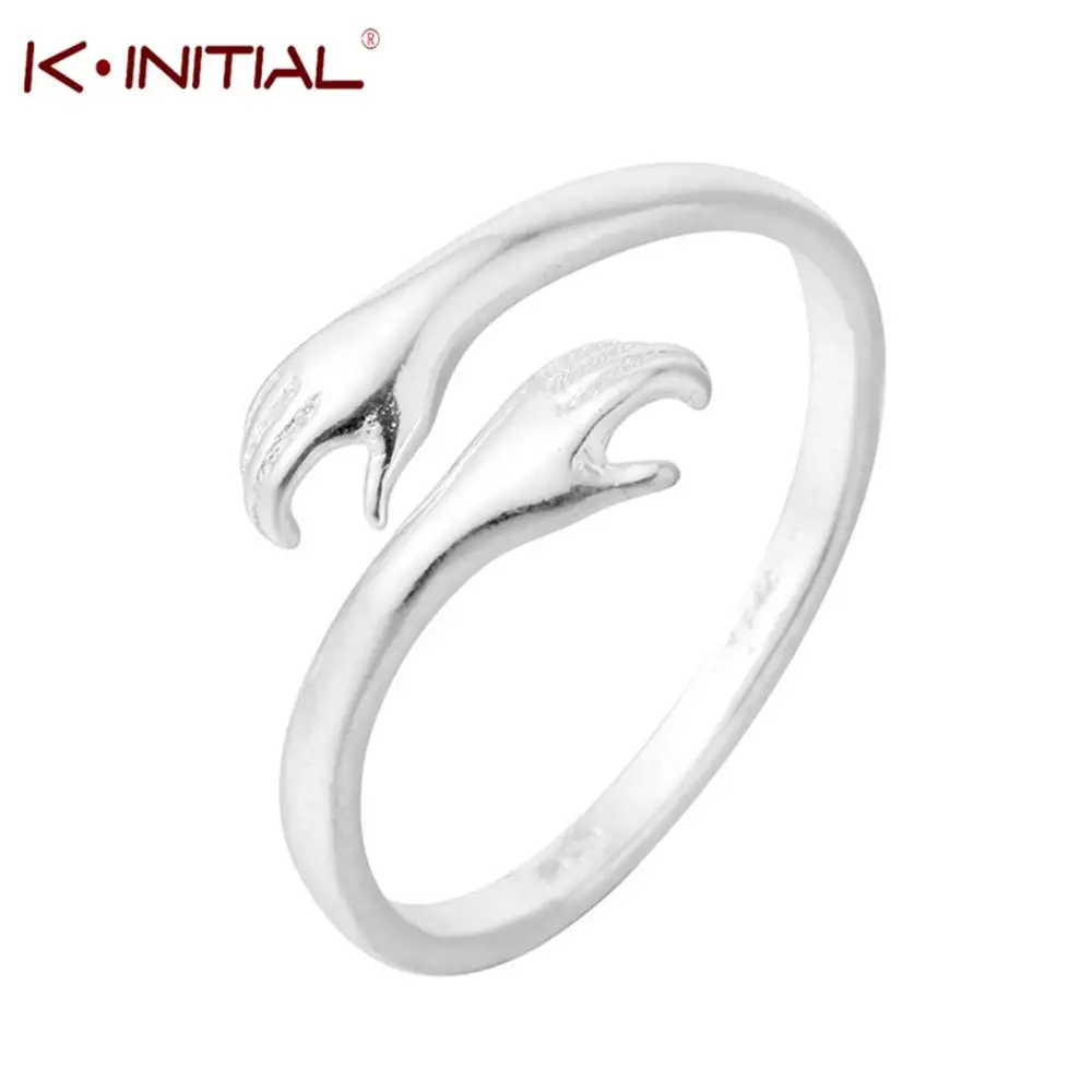 Hands Embrace Open Rings For Women Hugging Hand Band Jewelry Romantic Couple Ring Bijoux Gift