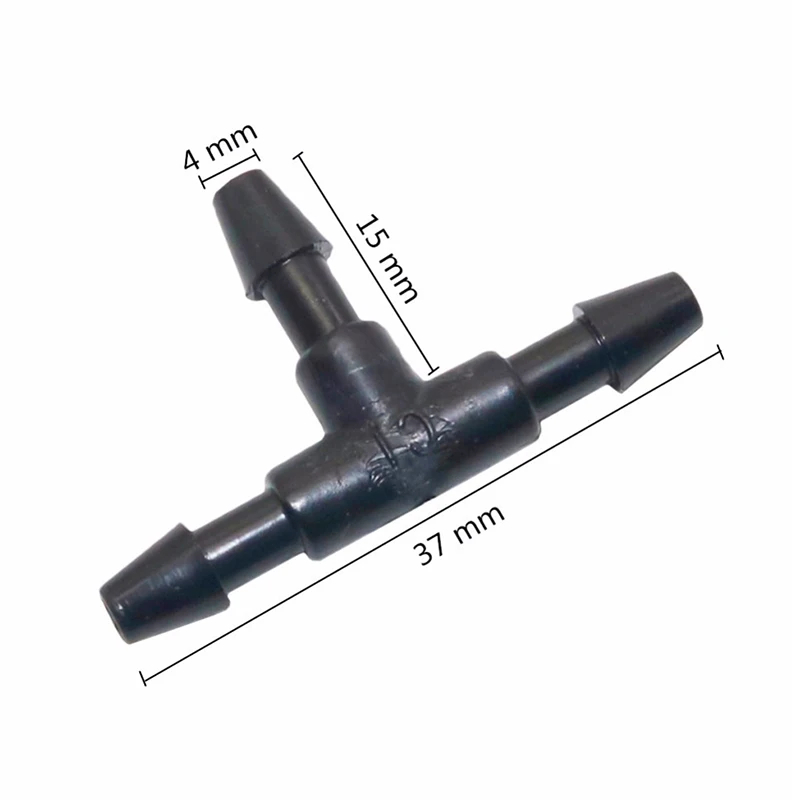 1/8 дюймов колючая равная тройник садовый шланг Быстрый разъем теплицы пластиковые фитинги для шлангов капельного орошения разделитель шаровой опоры 200 шт
