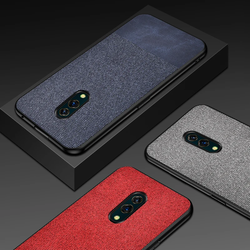 OMEVE для OPPO Realme X чехол с тканевой текстурой Силиконовый ТПУ Край Жесткий ПК задняя