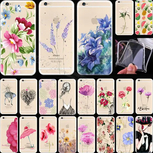 Cheap Cover For Apple iPhone 6 iPhone 6S iPhone6 iPhone6S Case Cases Phone Shell Soft TPU Silicon Painted Magic Hollow Peony Newest