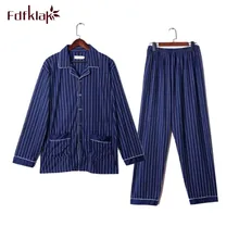 Fdfklak осенне-зимняя Пижама для мужчин, Хлопковая пижама с длинным рукавом для мужчин размера плюс, мужская пижама, пижамный комплект, pijama hombre L-3XL