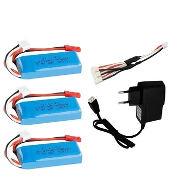 

7.4V Lipo Battery with 7.4v Charger Sets for WLtoys K969 K979 K989 K999 P929 P939 RC Car Parts 7.4v 450mAh 601844 2s Battery