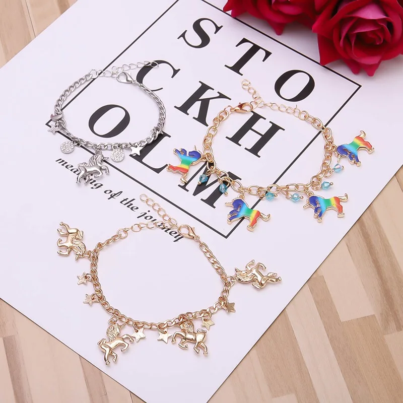 

1Pcs Horse Bracelet Women Pulsera Caballo Brazalete Rainbow Femme Friend Gifts Animal Charm Bracelets Bracciale Donna