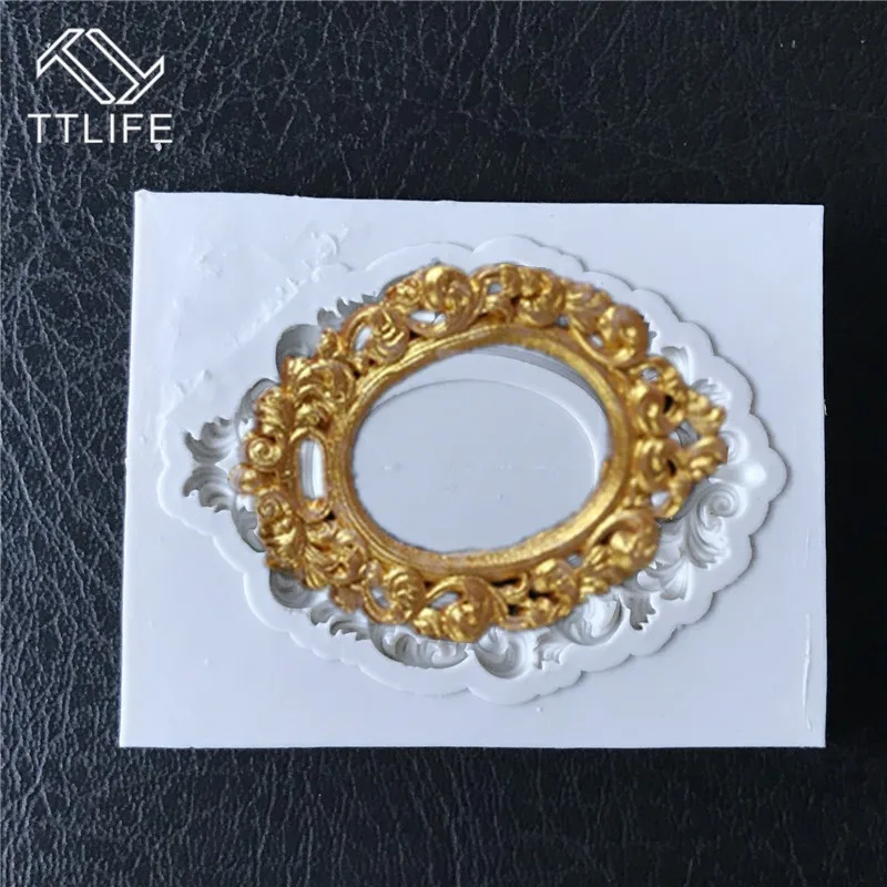 

TTLIFE Vintage European Frame Silicone Mold Lace Border Fondant Cake Decorating Tools Chocolate Template Gumpaste Baking Moulds