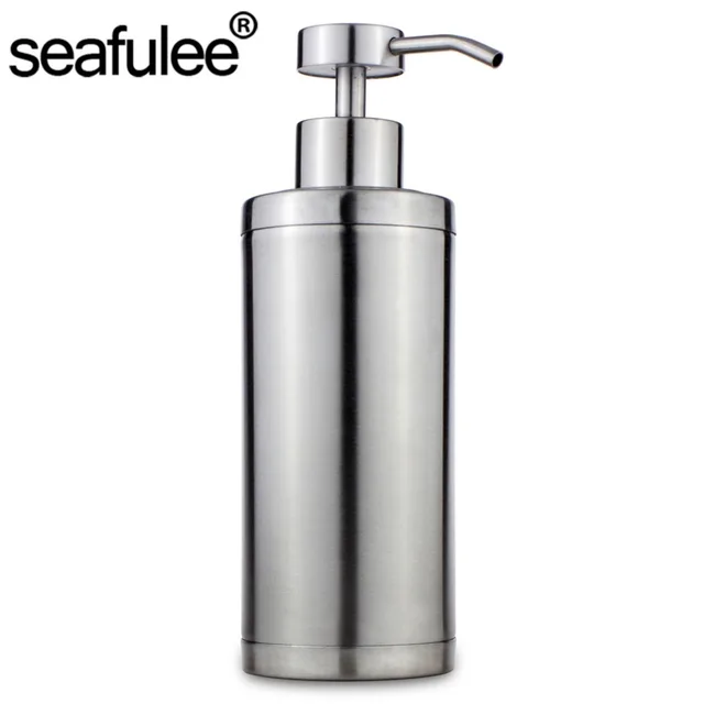 300ML 304 Stainless Steel Soap Liquid Dispenser Pump Shampoo Bottle