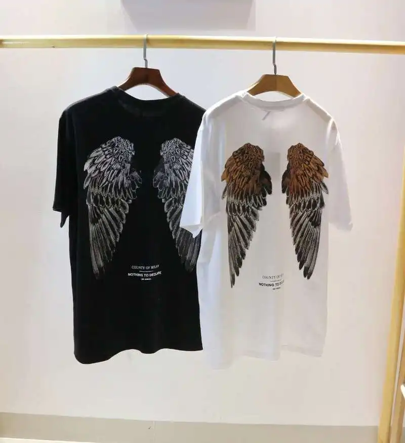 19SS Marcelo Burlon T Shirt Back Wings real tags Hip Hop MB T-shirt men Streetwear justin bieber Marcelo Burlon Top Tees