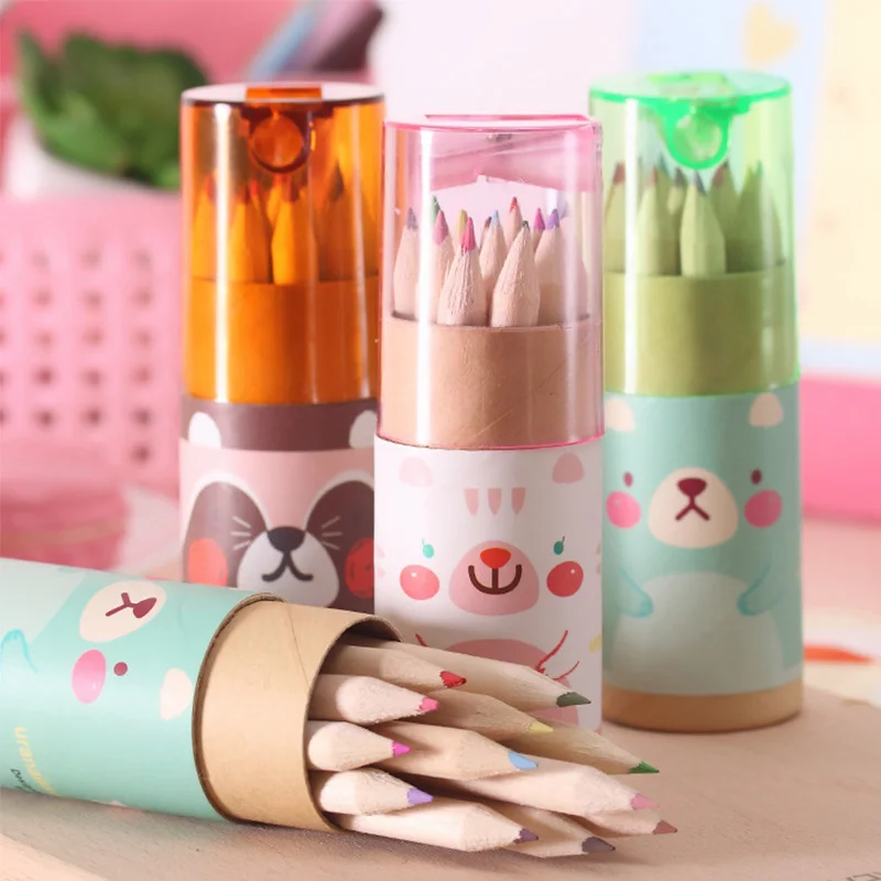 

FGHGF 12 pcs/lot Wind Pure Color 12 Color Pencil Drawing Painting Boxed Candy Colors Lead Pencils Free shipping