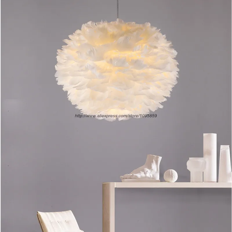 

Modern Feather Ball Pendant Light Lamp White Color Bedroom Ceiling Fixtures Lighting