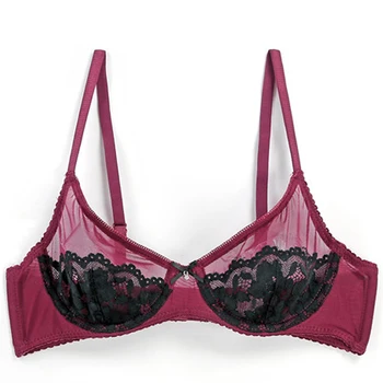 

AMX Sexy Lace Bra Women Transparent Bra Girl Intimates Fashion Lingerie Three Quarter Cup