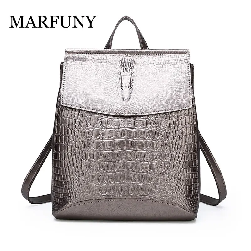 

Women Backpack Split Leather Backpacks for Girls Teenagers School Bag Ladies Shoulder Bag Crocodile Prints Large Travel Backpack