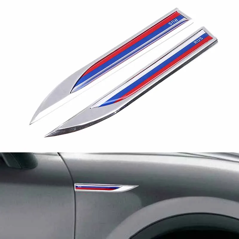 

1Pair 3D Metal Car Decoration Metal Adhesive Russia Flag Truck Car Badge Emblem Sticker for Car Motorcycle Sticker
