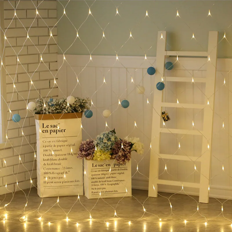 

1.5/2M/3M/6M Led Net Mesh Holiday String Light Christmas Fairy String Light Home Garden Outdoor Wall Background Decorate