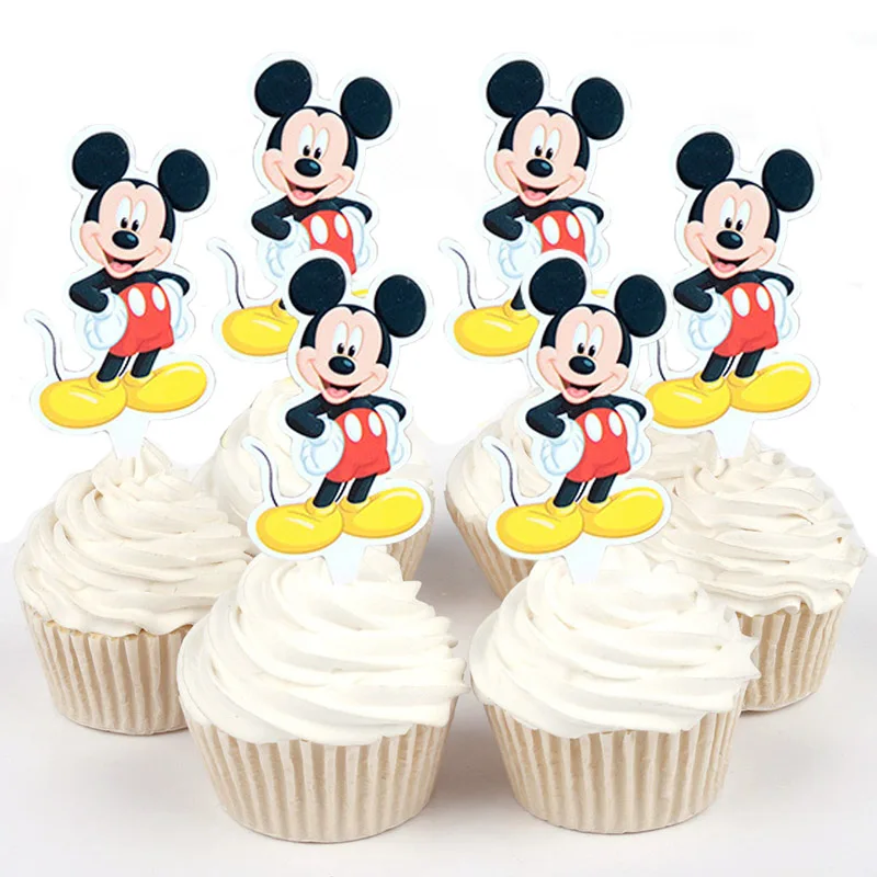 Papier Mickey Mouse Mignon Ariel Sophia Et Winnie L Ourson Pour Decoration De Gateau Fournitures De Fetes D Anniversaire Et De Mariage 50pcs Aliexpress