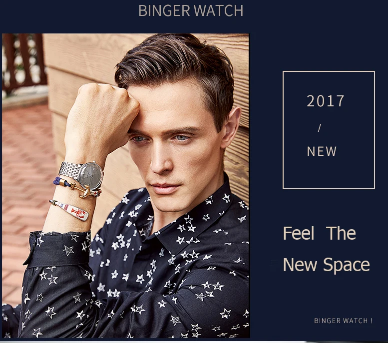 New BINGER Mechanical Watch Men Brand Luxury Men's Automatic Watches Sapphire Wrist Watch Male Waterproof Reloj Hombre B5078M-5