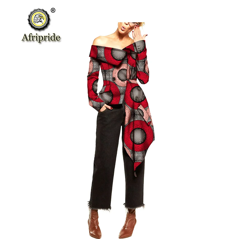 

2019 african coats for women AFRIPRIDE bazin riche ankara print pure cotton coats wax batik private custom slash neck S1824019