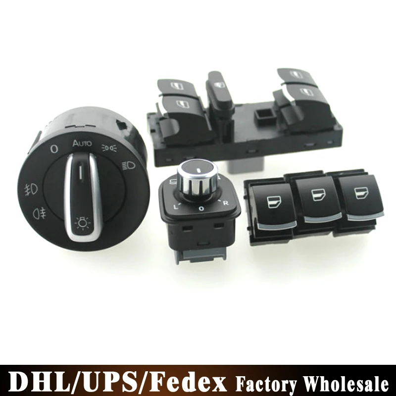 DHL/Fedex 10 Set Mirror Switch Headlight Window Switch For Volkswagen VW Jetta MK5 Golf 5 6