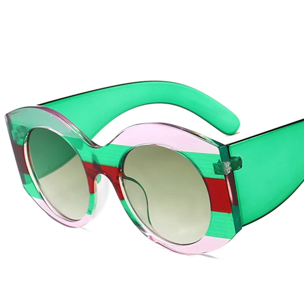 Pop Age Роскошные итальянские брендовые дизайнерские Круглые Солнцезащитные очки для женщин и мужчин ретро знаменитостей солнцезащитные очки прозрачные зеленые Lentes de sol - Цвет линз: C1