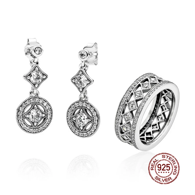 

NEW 2019 100% 925 Sterling Silver SALE - Vintage Fascination Ring Charms rings Fit DIY Original Jewelry A Set