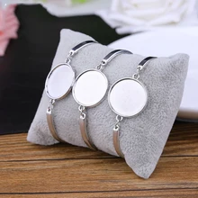 Juya 4 шт./лот 20 мм круглый пустой браслет из кабошона база Bezal лотки для ручной работы настройки браслета Браслеты DIY Изготовление аксессуаров