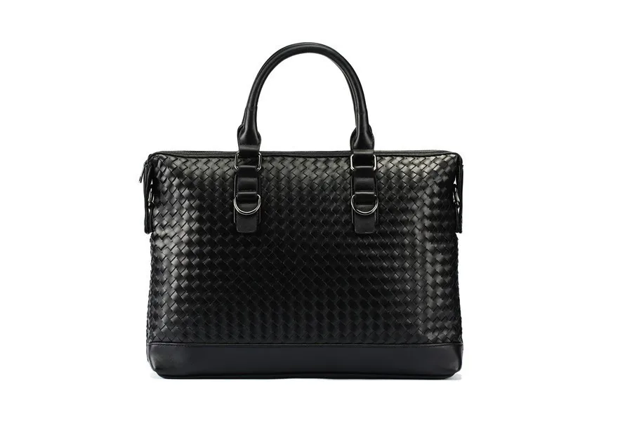Кожаная сумка-мессенджер, женская сумка для ноутбука, деловой портфель, винтажная сумка через плечо, мужская сумка, тканая ручная сумка-тоут, Bolso Hombre
