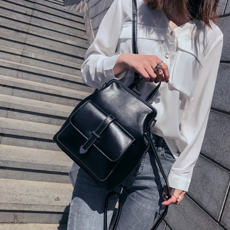 

JIULIN Brand HOT Retro Hasp Back Pack Bags PU Leather Backpack Woman School Bags For Teenagers Girls Luxury Small Backpacks