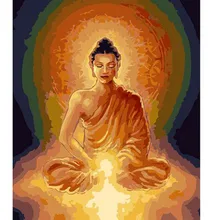 Высокое качество статуя Будды печатных DIY цифровой живописи маслом по номерам ручная роспись маслом 40x50 см без Рамки