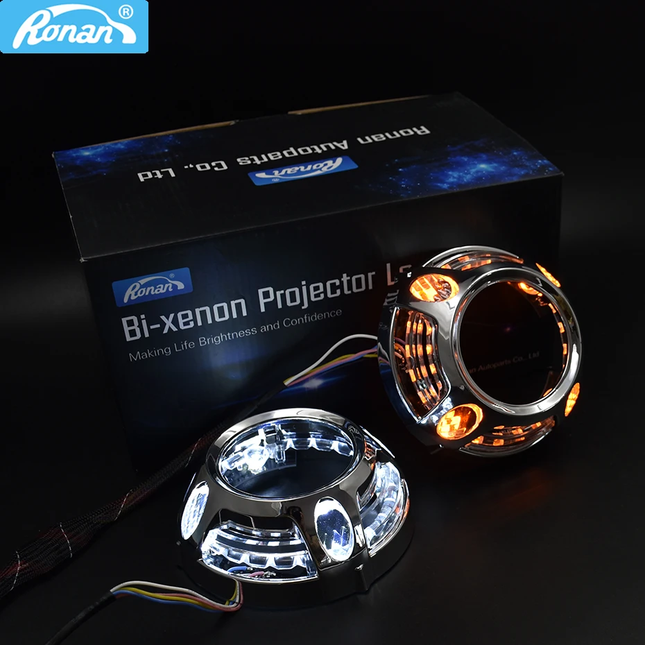Ronan 3 0 дюймов белый переключатель задняя желтая DRL светодиодная Маска глаза