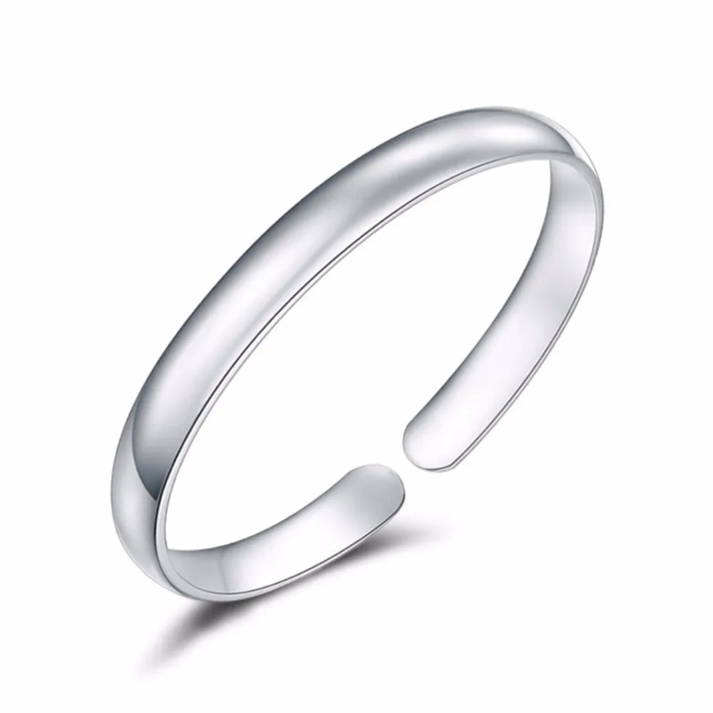 

GEEZII contracted s999silver bracelet.Women bracelet charm solid silver birthday present bangles