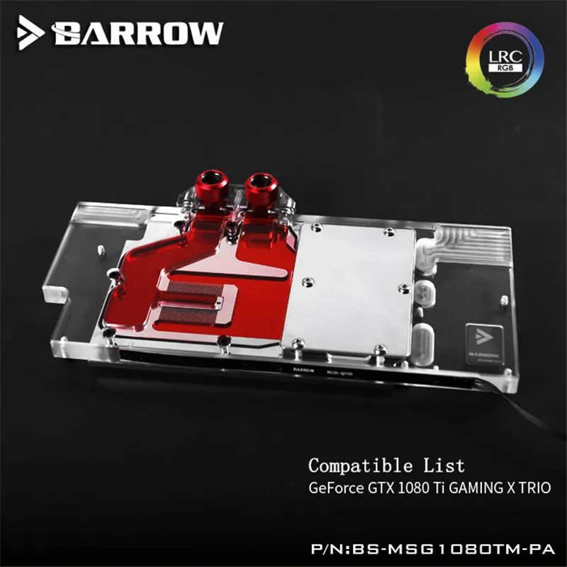 

BS-MSG1080TM-PA Barrow Graphis Card Full Coverage gpu cooler for MSI Geforce GTX1080Ti GAMING X TRIO GPU Water Block accessory