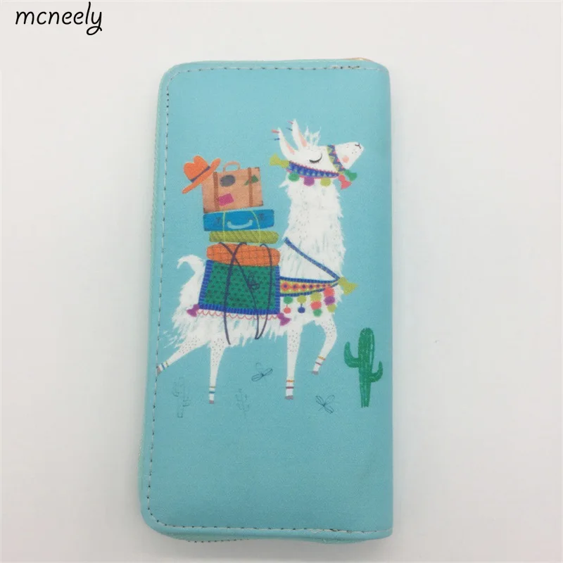 

Lovely Cartoon Printed Unicorn Women Long Wallet Female Long Clutch Zipper Coin Purse Card Holder Phone Bag Portefeuille femme