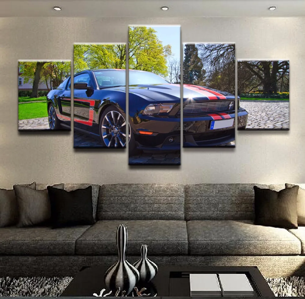 

Top-Rated Canvas Print Pictures Home Decorative One Set Poster 5 Pieces Car Ford Mustang Paintings Modern Wall Art Framework