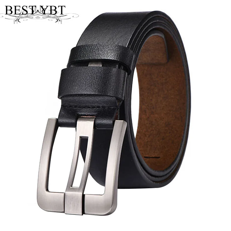 Best YBT Men leather belt 2018 new selling Alloy wide pin buckle belt simple high qualiy ...