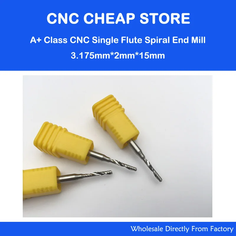

Free Shipping 5pcs 3.175mm Carbide CNC Router Bits Single Flute Tools CED 2mm CEL 15mm New