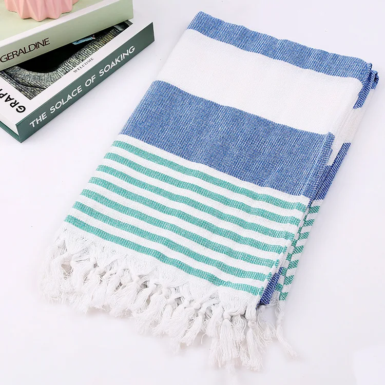 

Drop Shipping Cotton Bath Towels Striped Beach towel Toalla playa Fouta towels Tassel Scarf Turkish Bath towel for Adult 100*180