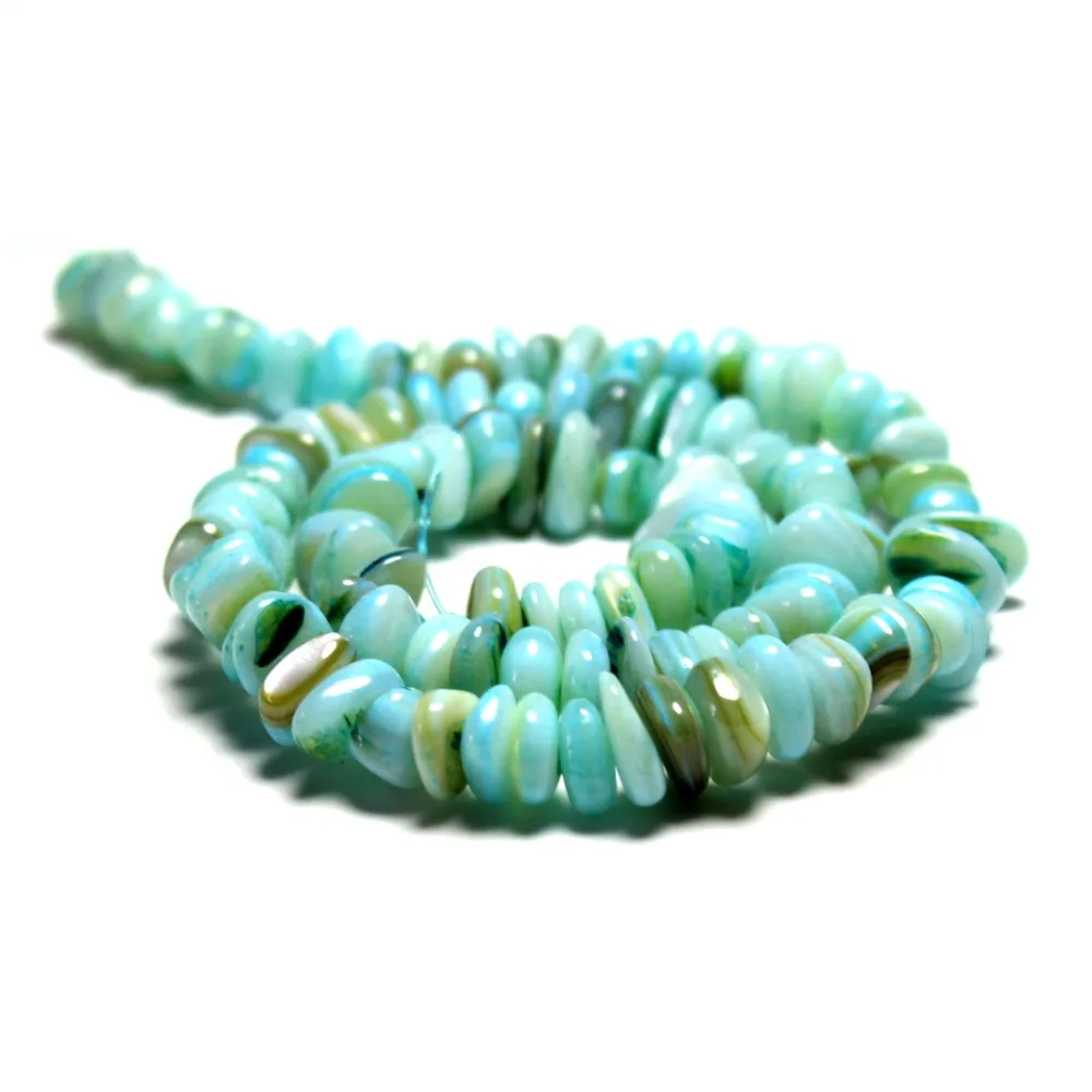 

Wholesale Natural Gravel Shape Blue Dye Color Shell 5-8mm Stone Beads For Jewelry Making DIY Bracelet Necklace Strand 15.5''