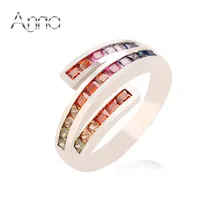 A & N Venta Caliente Corea 925-Sterling-Silver Fiesta de Compromiso Anillos Para Las Mujeres Infinito Anillo Real Platino Plateó La Joyería de Moda