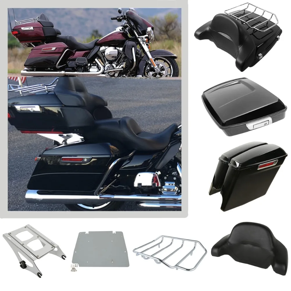 TCMT Chopped Pack Trunk Two Up Mount Rack Fit For Harley Tour Pak Trunk Touring Electra Glide Road Glide Street Glide 1997-2008並行輸入