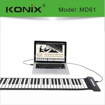USB 61 Ключ MIDI гибкий силиконовый электронный рулонный пианино|piano material|piano laptoppiano
