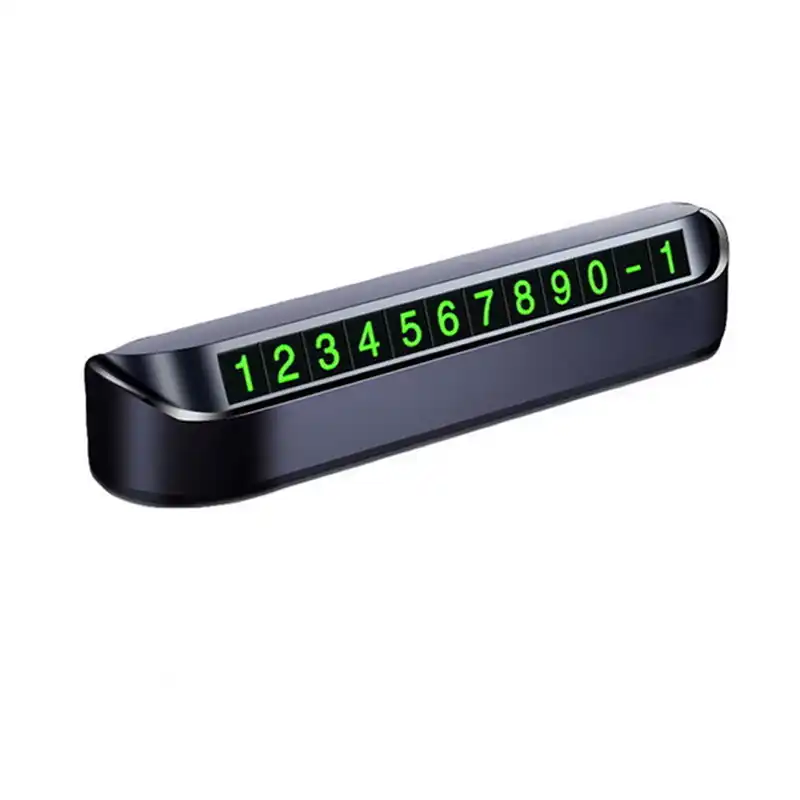 Niome Car Parking Card Luminous Phone Number Plate Stickers Night Light Temporary Car Park Stop Accessories Black