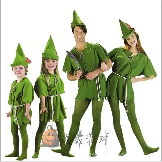 

New 2017 Peter Pan Cosplay Costumes Adult Halloween Carvinal Cosplay Costumes For Kids Children Men Women Cosplay Costumes