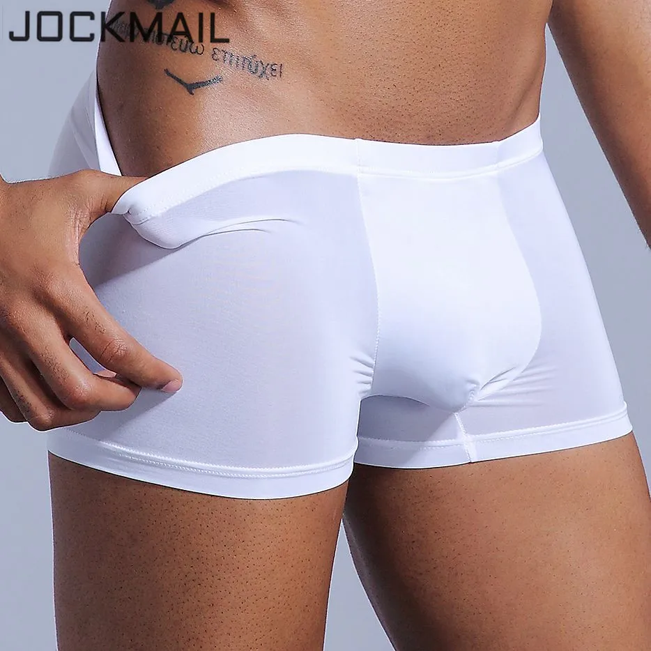 

Sexy men underwear Boxer shorts Ice silk u convex soft sexy kilot male men's underpants cueca boxer homme slips Gay underwear