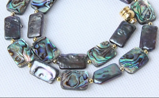 Jewelr 005084 блеск 17 &quot18 мм продолговатый черный жемчуг ожерелье | Украшения и