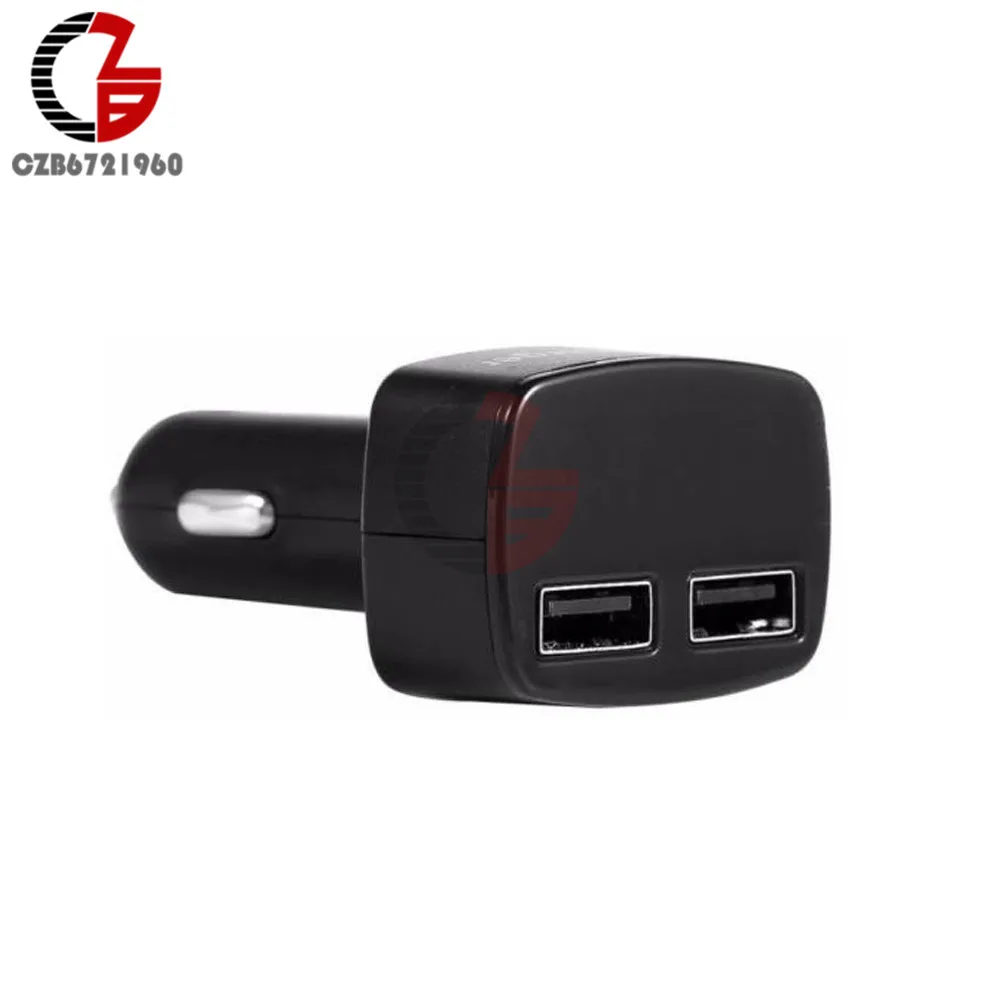 Автомобильное зарядное устройство с двумя USB, 5 В, 3,1 А, дисплей, напряжение, ток, зарядное устройство, температурный монитор, адаптер для автомобильного планшета, смартфона