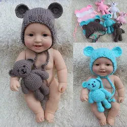 Бесплатная доставка, шапочка для новорожденных и шапочка с милым медведем из мультфильма, подарок на фото для девочек и мальчиков