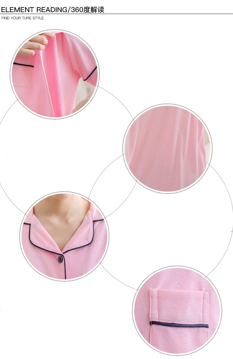 Cotton Maternity Sleepwear Pregnant Women Pajamas Nursing Breast Dress Lactation Clothing For Feeding Nursing Clothes Nightgown (12)