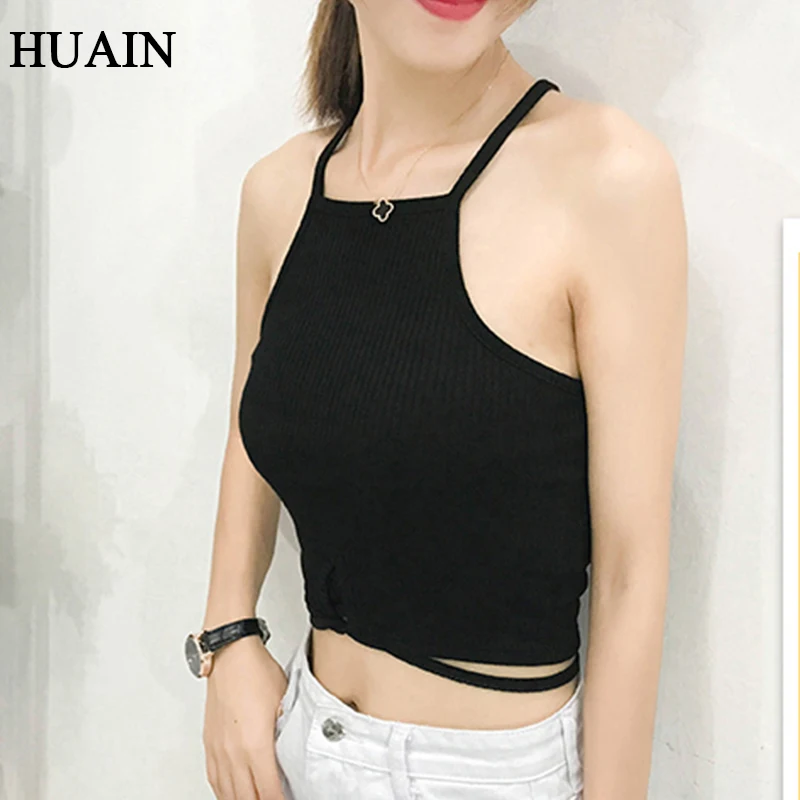 

Casual Crop Top Back Camis Summer Women Tank Top Vest 2019 Fitness Backless Sleeveless Shirt Female Solid Color Women Clothing