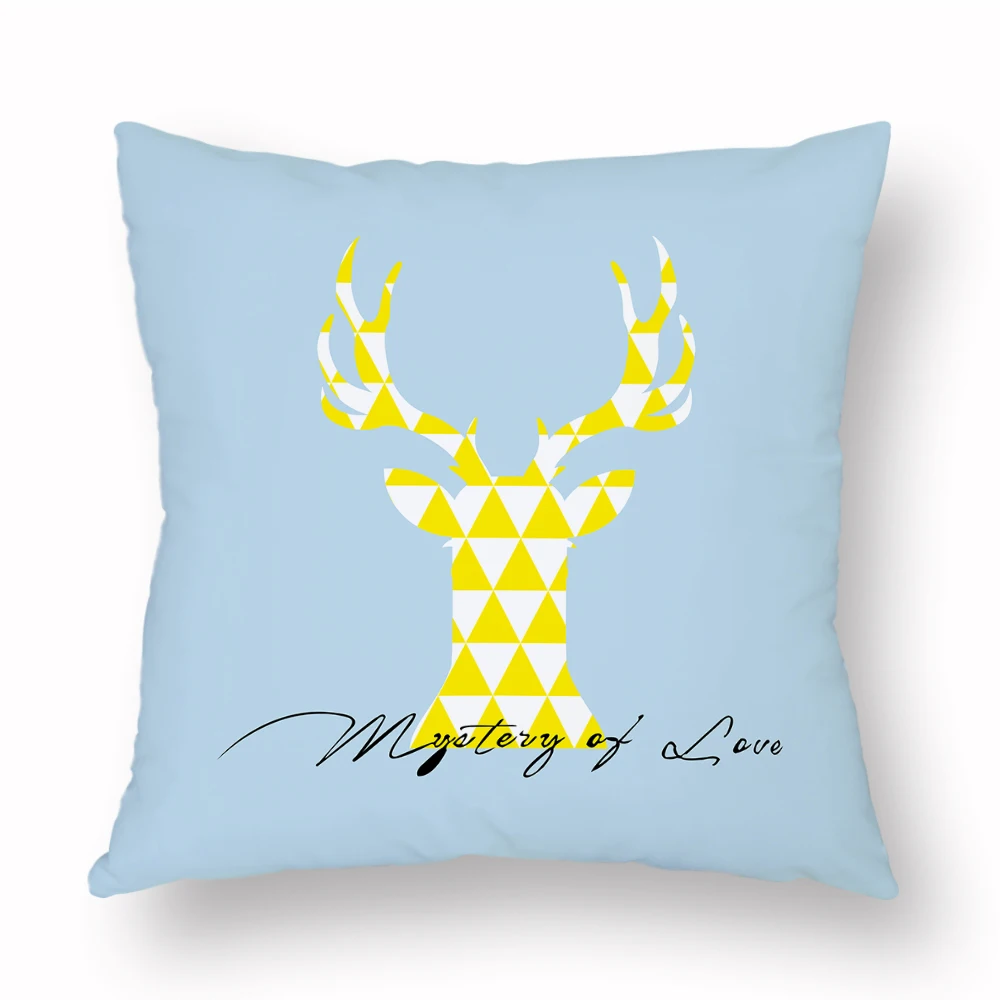 Yellow Geometry Cushion Cover Flamingo Cactus Deer Pattern Polyester Pillow Case Summer Fresh Home Decor for Sofa Bedroom 45x45 Yellow Geometry Cushion Cover Flamingo Cactus Deer Pattern Polyester Pillow Case Summer Fresh Home Decor for Sofa Bedroom 45x45