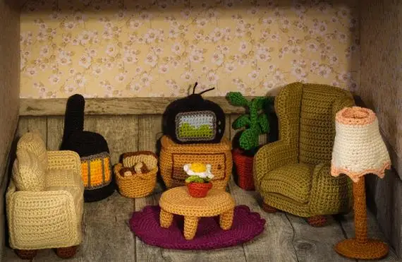 Вязаные игрушки амигуруми семейная мебель Номер модели 0911